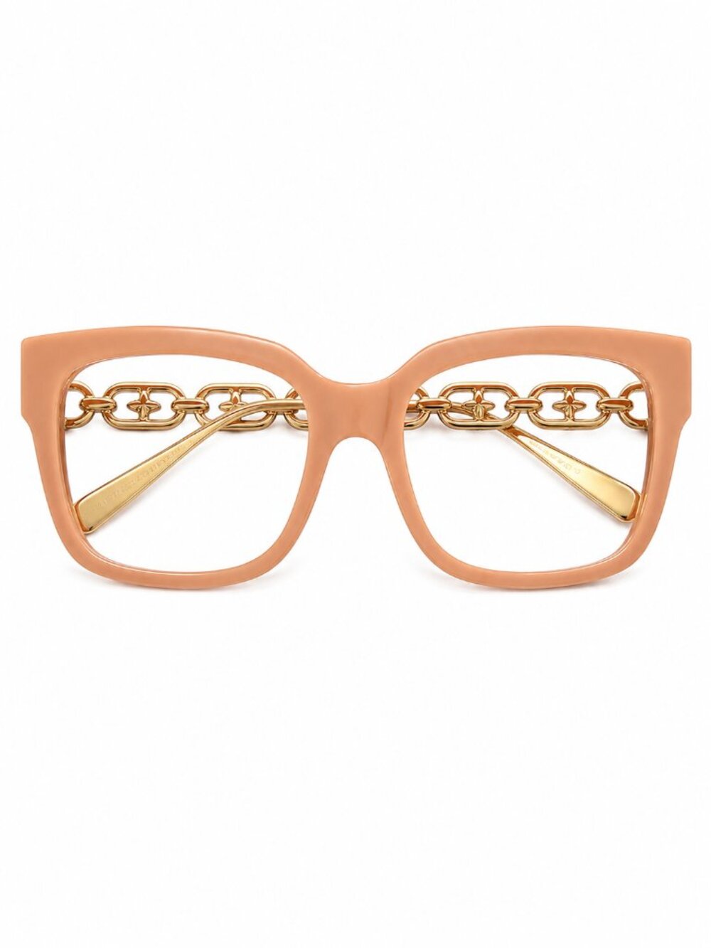 Dusty Rose and Gold Chain Link Eyeglass Frames 55-18-143 - Picture 2 of 9